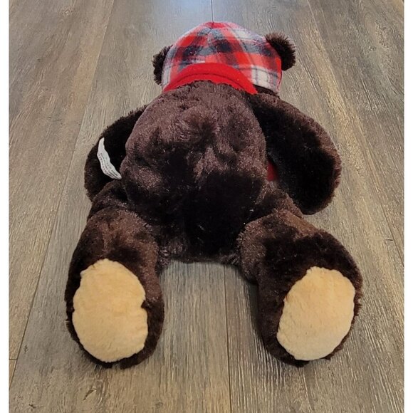 Hugfun International Brown Teddy Bear Red Hat Scarf Plush Stuffed Animal Toy 17" - Picture 6 of 9